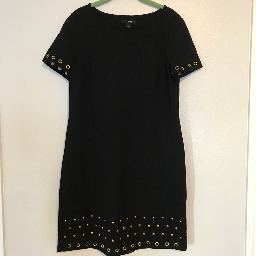 Roz&Ali Black Dress with Gold Studs and Rivets